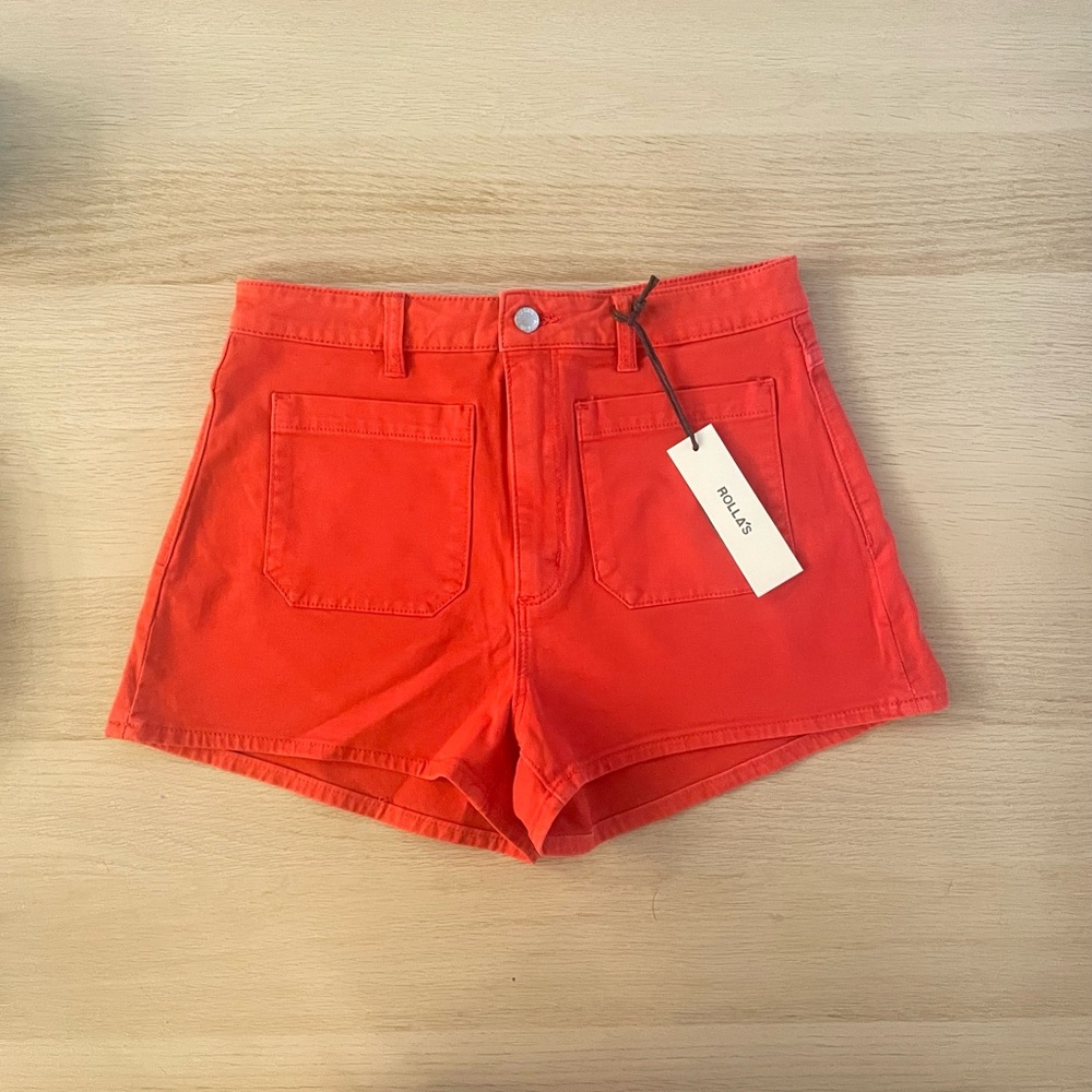 ROLLA'S High Rise Red Duster Shorts - Picture 4 of 4